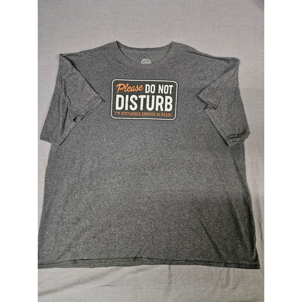 DXM Mens Please Do Not Disturb Im Disturbed Enough Already Graphic Tee Grey 3XL